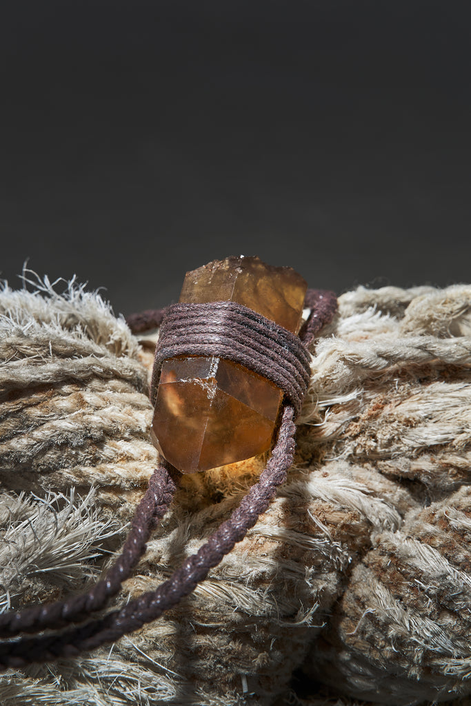 Smoky Citrine - Brown Braided Rope